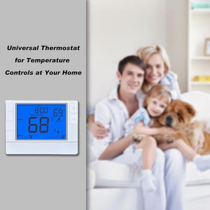Super Programmable Thermostat for Home，2 Heat/1 Cool Heat Pump Or 1 Heat/1 Cool Conventional Systems, Blue Backlight - color: Blue