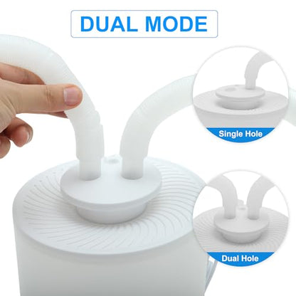 4L Reptile Fogger, Leak-Proof Design, Reptile Humidifier with Hose, Single/Dual Fog Output, White, 1 Set