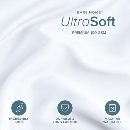 Bare Home Bedding Duvet Cover Extra Long - Premium 1800 Super Soft Collection - Lightweight, Cooling Duvet Cover - Soft Breathable Bedding (Twin/Twin XL, White) - color: 01 - White (No Comforter), size: Twin/Twin XL