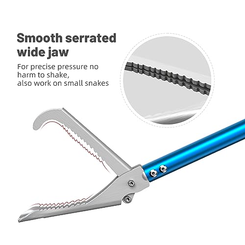 G2 47.2-inch Professional All-Aluminum Alloy Snake Tong Reptile Grabber Rattle Snake Catcher Wide Jaw Handling Tool with Lock（47.2inch - size: 47.2in