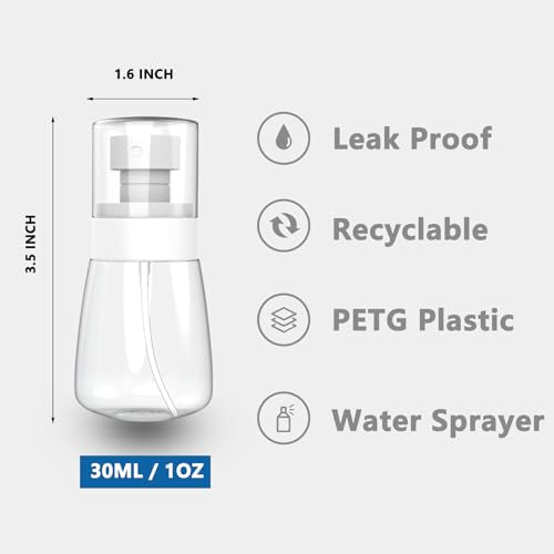 3 Pack Small Spray Bottle 1 oz/30ml Travel Size Fine Mist Mini Empty Spray Bottles - Leak Proof - for Toners, Perfume, Face & Hair Mist (3 color)