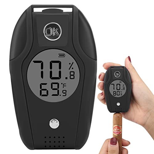 TISFA Digital Hygrometer and Thermometer, Temperature Humidity Gauge | with Dual Sensors for Cigar Humidor, Plant, Greenhouse, Pet Reptile, Guitar, Portable