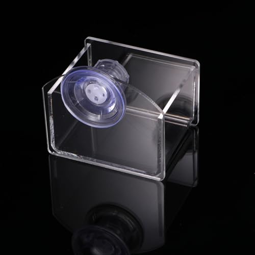 OUNONA Suction Cup Reptile Feeder Water and Food Bowl for Lizards and Green Iguanas, Plastic Material with Solid Construction, Easy Washing, Stable to Install on Wall in Acrylic Boxes