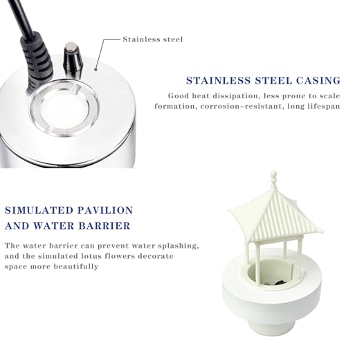 Mist Maker Fogger with Mist Volume Regulator, Water Pond Fountain Fogger with Removable Splash Guard for Water Fountain Pond Pot Rockery Sink (Mist Volume Regulator, Without Light) - size: Without Light, style: Adjustable Style