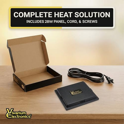 Radiant Heat Panels Made in USA 28W–Premium Reptile Heater Mounts Easily with Included Screws Reptile Heat Panel, Snake Heater, Bearded Dragon, Gecko and Hermit Crab Accessories - size: Small (28W)