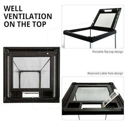 Tall Reptile Glass Tank 8"x8"x18" Pre-Assembled Vertical Small Reptile Terrarium for Arboreal Geckos,Chameleon,Lizard,Tree Frog and Snake with Top and Front Openning Door