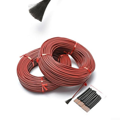 Carbon Fiber Heating Wire,Silicone Infrared Heating Cable,Electric Radiant Floor Cable,12k Ohm Resistance Wire,Far Infrared Heat Element,Greenhouse Soil Heating Wire,Pipe Freeze(100 m) - size: 100 m