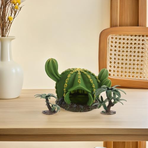 3pcs Realistic Cactus and Iron Tree Model Set, Miniature Simulation Plastic Plants for Reptile Terrarium Habitat Decor, Desert Landscape Accessories for Pet Tanks