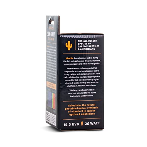 Fluker’s Sun Glow 10.0 UVB Fluorescent Coil Bulb for Desert Reptiles, Reptile Heat Light Stimulates Natural Synthesis of Vitamin D in Captive Reptiles, 26 Watt - size: 26 Watts