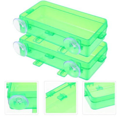 BESTonZON 2pcs Small Reptile Feeding Bowls with Suction Cups Escape-Proof Food and Water Dish for Geckos Lizards Bearded Dragons Terrarium Use