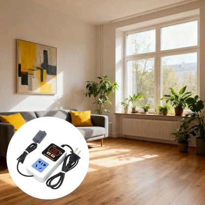 Humidity Controller with 0.1 %RH Accuracy, Smart Humidistat Plug-in for Dehumidifier and Humidifier, 10 A 1500 W Capacity, Humidity Calibration, 4.6 x 2.0 x 1.3 in, US Plug