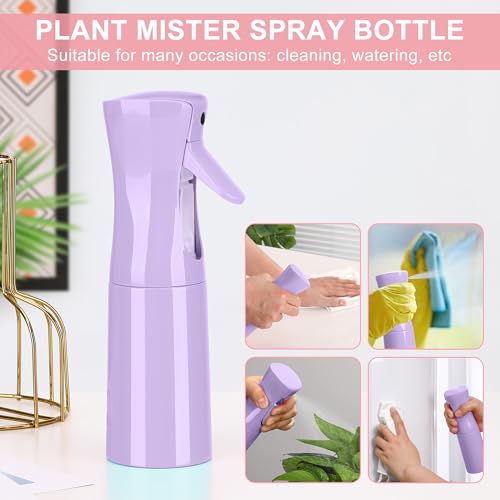KAIZHOUZHOU(Purple Hair Mister Spray Bottle，Spray Water Bottle Fine Mist Refillable Plants（6.8OZ /200ML） Barber，Showering Pets, Plants, travel, Ironing and Cleaning ﻿ ﻿ ﻿(Continuous Spray) - color: Purple