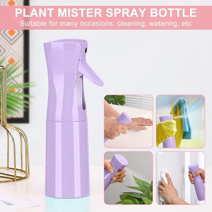 KAIZHOUZHOU(Purple Hair Mister Spray Bottle，Spray Water Bottle Fine Mist Refillable Plants（6.8OZ /200ML） Barber，Showering Pets, Plants, travel, Ironing and Cleaning ﻿ ﻿ ﻿(Continuous Spray) - color: Purple