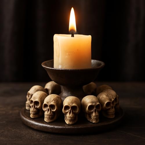 20pcs Mini Skulls for Crafts, Small Resin Skull Decorations for DIY Halloween Decor, Spooky Table Accents for Plants, Terrariums, Cake or Book Nooks