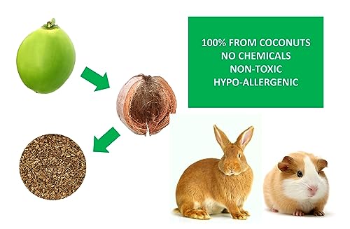 Coir Wonder Small Animal Bedding – 20 L –– Coco Chip Fiber Bedding Substrate for Guinea Pig, Hamster, Rabbit, Bunny Litter, Tortoise, Turtle, Reptile, Snake Habitat - Activated Charcoal Odor Control