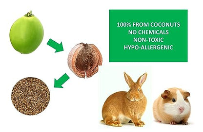 Coir Wonder Small Animal Bedding – 20 L –– Coco Chip Fiber Bedding Substrate for Guinea Pig, Hamster, Rabbit, Bunny Litter, Tortoise, Turtle, Reptile, Snake Habitat - Activated Charcoal Odor Control