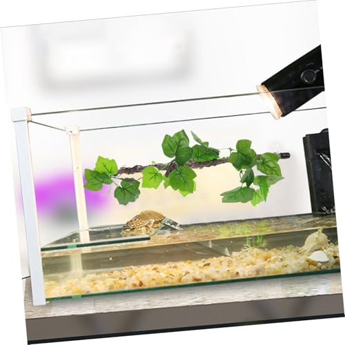 VILLCASE Artificial Jungle Vines Climbing Branch with Suction Cup, Bendable Faux Reptile Habitat Decor for Bearded Dragons, Snakes, Frogs, and Lizards Terrarium