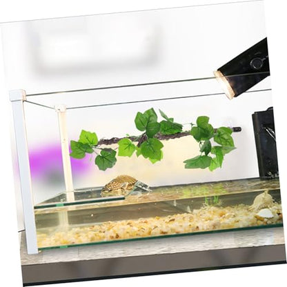VILLCASE Artificial Jungle Vines Climbing Branch with Suction Cup, Bendable Faux Reptile Habitat Decor for Bearded Dragons, Snakes, Frogs, and Lizards Terrarium