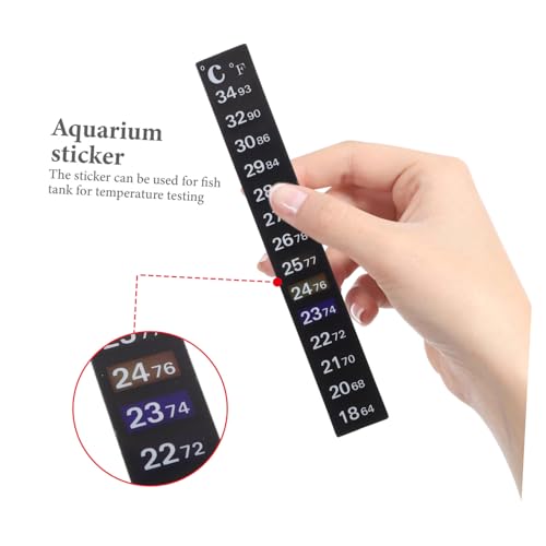 Ciieeo 2Pcs Color Changing Aquarium Thermometer Sticker Adhesive Fish Tank Temperature Gauge Strip Accurate Temperature Reading for Aquariums and Reptiles Easy to Use for Home