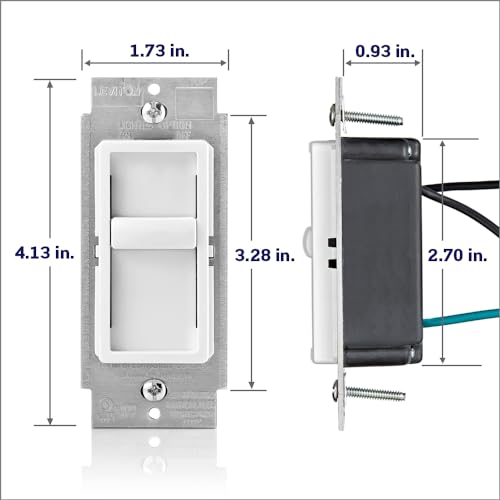 Leviton SureSlide Dimmer Switch for Dimmable LED, Halogen and Incandescent Bulbs, 6672-1LI, Ivory - color: Ivory
