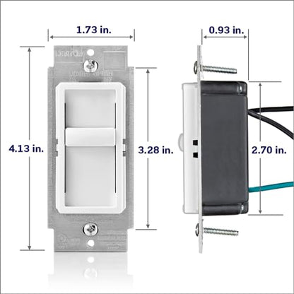 Leviton SureSlide Dimmer Switch for Dimmable LED, Halogen and Incandescent Bulbs, 6672-1LI, Ivory - color: Ivory