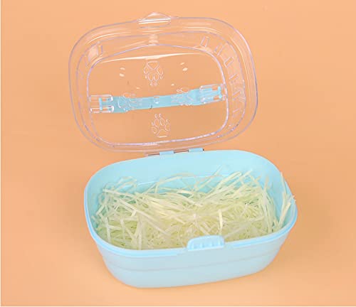 Portable Carrier Hamster Carry Case Cage with Water Bottle Travel&Outdoor for Hamster Small Animals (Blue)