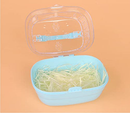 Portable Carrier Hamster Carry Case Cage with Water Bottle Travel&Outdoor for Hamster Small Animals (Blue)