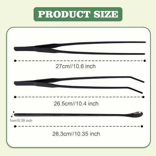 Reptile Feeding Tongs Kit, 2Pcs Extra Long Stainless Steel Reptile Feeding Tongs, 1Pcs Feeding Spoon, Small Animal Feeder Tool for Lizards, Crested Geckos, Bearded Dragons - color: Feeding Set