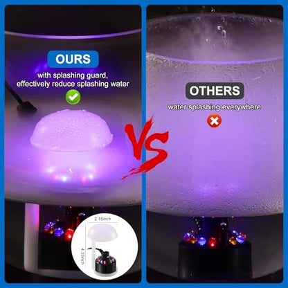 WINTS Mist Maker,12 LED Mister Fogger Water Fountain Pond Fog Machine Atomizer Air Humidifier, Fountain Mister Fogger with Splashing Guard Perfect for Fountain Pond Halloween (Black) - color: Black