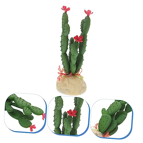 GANAZONO Artificial Cactus Plant for Fish Tank Realistic Plastic Decor Non-Fading Aquarium Ornament for Aquatic Landscapes and Reptile Terrariums