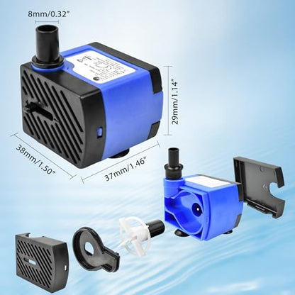 CHANCS Mini Fountain Pump AC 110V 3W 47GPH Submersible Water Pump 1.8ft High Lift for Small Fish Tank - color: 3w 180l/H