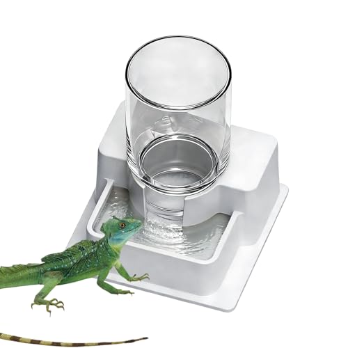 Automatic Reptile Waterer, 30ml Nano Dripper for Chameleons & Geckos, Portable Drinking Dish for Tortoise Lizard Frog Hermit Crab, Lightweight Abs Feeder for Travel & Hatchling Enclosures, 100g Black - color: White