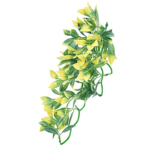 Artificial Reptile Plants Lifelike Plastic Plant Hanging Leaves Decoration with Suction Cup for Reptile Terrarium Fish Tank (T-153E2) - size: T-153E2
