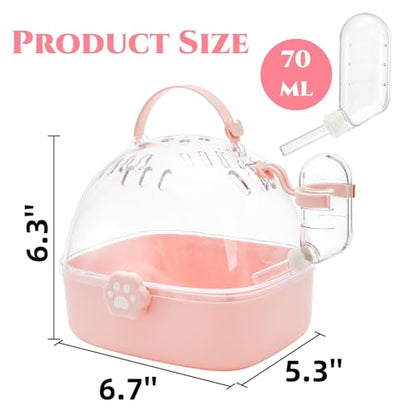 Hamster Carrier Cage, Portable Small Animal Carrier Cage with Water Bottle, Guinea Pig Outgoing Cage Hamster Travel Carry Case for Small Pets, Gerbils, Chinchillas, Dwarf Hamster