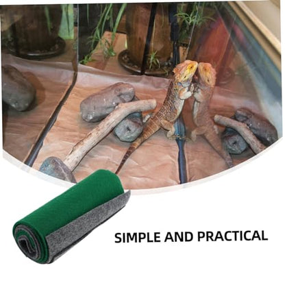 4pcs Reptile Carpet Liner Water-Absorbent Mat for Terrarium for Lizards Geckos and Tortoises Grey Washable and Reusable Substrate Pads