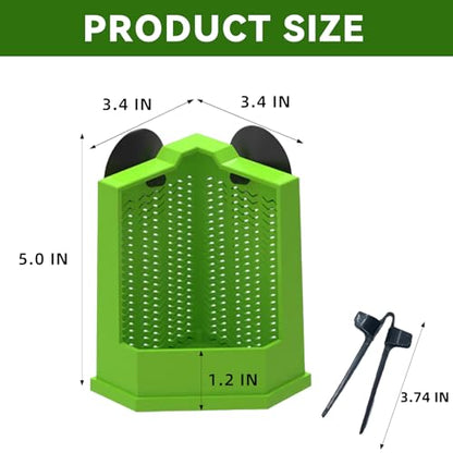 Chameleon Feeder Bearded Dragon Box Reptile Feeder with Suction Cup, Wall Mounted Insect Feeder Escape-Proof Corner for Lizard, Iguana, Gecko, Frog (Medium)