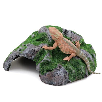 AQUA KT Terrarium Reptile Hideout Cave Rock with Basking Platform for Lizard Snake Bearded Dragon Climbing Amphibian Habitat