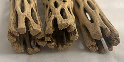 Awesome Aquatic Natural Cholla Choya Wood Combo 4 Pieces 2-12" & 2-6” Habitat for Shrimp Hermit Crabs Plecos Reptiles Aquarium Driftwood Decoration Lowers pH Hideouts and Food Treat Chew Toy Organic - size: 4 pc Combo 2-6" & 2-12"