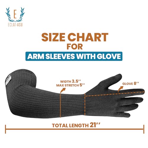 Cut Heat Bite Resistant Arm Sleeves –EN388 Certified Arm Protection Sleeve for Welding, Cooking, Cat & Dog Handling - color: Glove Arm Sleeve 22-inches