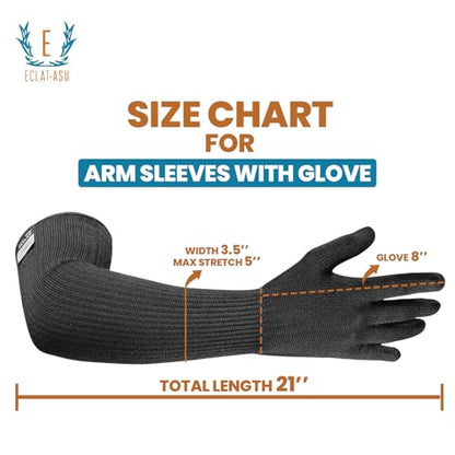 Cut Heat Bite Resistant Arm Sleeves –EN388 Certified Arm Protection Sleeve for Welding, Cooking, Cat & Dog Handling - color: Glove Arm Sleeve 22-inches