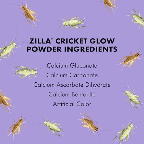 Zilla Cricket Glow Powder — add to Reptile Food for a Fun Twist, More exciting Than Plain Calcium Powder Fluoresces Under Black Light, Ideal for Insectivores, 4 Ounces - size: 4 Ounce (Pack of 1)