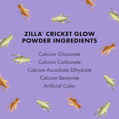 Zilla Cricket Glow Powder — add to Reptile Food for a Fun Twist, More exciting Than Plain Calcium Powder Fluoresces Under Black Light, Ideal for Insectivores, 4 Ounces - size: 4 Ounce (Pack of 1)