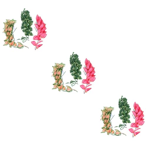 DOITOOL 9pcs Artificial Climbing Vines for Reptile Terrariums Lifelike Jungle Decor Bendable Green Plants for Geckos Lizards and Chameleons Habitat and Exercise Space - color: As Shownx3pcs, size: 30CMx3pcs