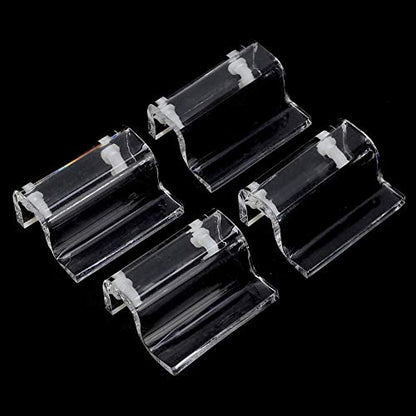 GLOGLOW 4Pcs Aquarium Lid Clips, Acrylic Material, Holds Glass Covers Up to 12mm, Perfect for Fish Tanks and Pet Enclosures