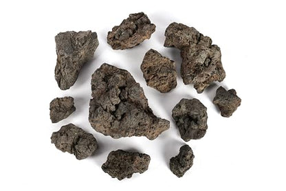 LANDEN Black Icelandic Lava Stone Natural Rocks (18lbs, 3~11 inches,11pcs) for Aquariums, Paludariums, Terrariums, Caves and Rocky Peaks, Mountainous Desert Landscapes - size: 13 Black Icelandic Lava Stone(3-9 inches,18lbs)