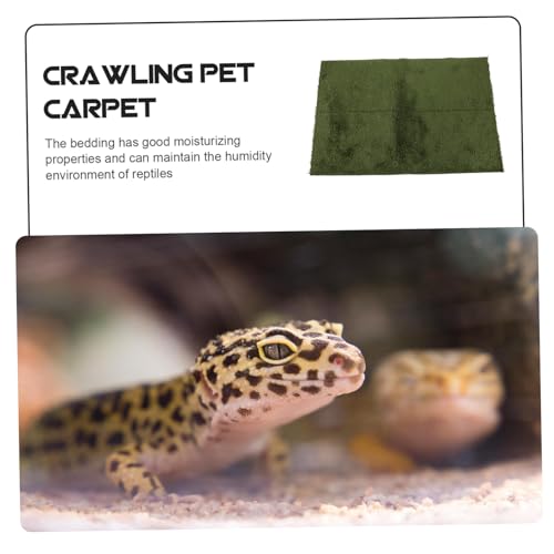 WOONEKY Reptile Carpet Mat for Lizards Reptile Cage Liner Fake Grass Bedding Easy Washable Comfortable Habitat for Bearded Dragon - size: 60.00X40.00X0.50CM