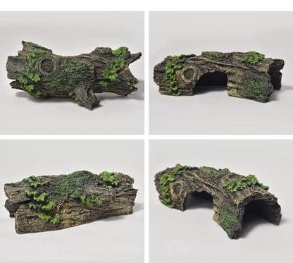 YZHZOM Resin Aquarium Wood Small Reptile Hide Aquarium cave Betta Log Aquarium Ornament pleco cave Snake Hideout (Tree bark)