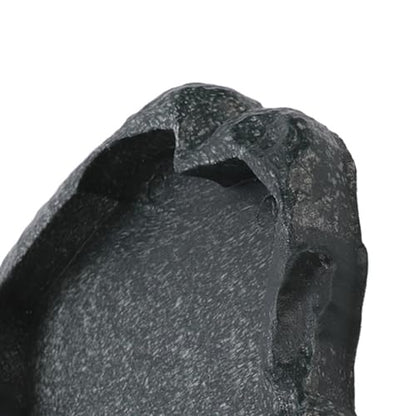 Tortoise Water Bowl - Reptile Water Food Dish Medium - Shallow Rock Reptile Feeder - Pet Aquarium Ornament Terrarium Dish Plate for Feeding Water Tortoise Lizard, 7.1 * 5.5 * 0.8in