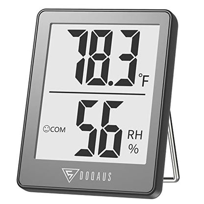 DOQAUS Digital Hygrometer Indoor Thermometer Room Thermometer with 5s Fast Refresh Temperature Humidity Monitor for Bed Room, Baby Room, Basement, Greenhouse, Office (Grey) - color: Grey