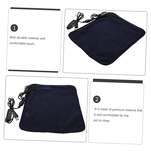 VANZACK 1pc Reptile Heating Pad Temperature Control USB Heated Mat for Turtles Lizards and Other Pets Easy to Clean Electric Warming Cushion for Sick Pregnant Animals - color: Navy